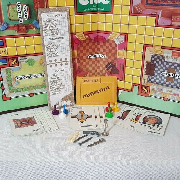 1992 Clue Detective Board Game Parker Brothers Vintage - Picture 4 of 7